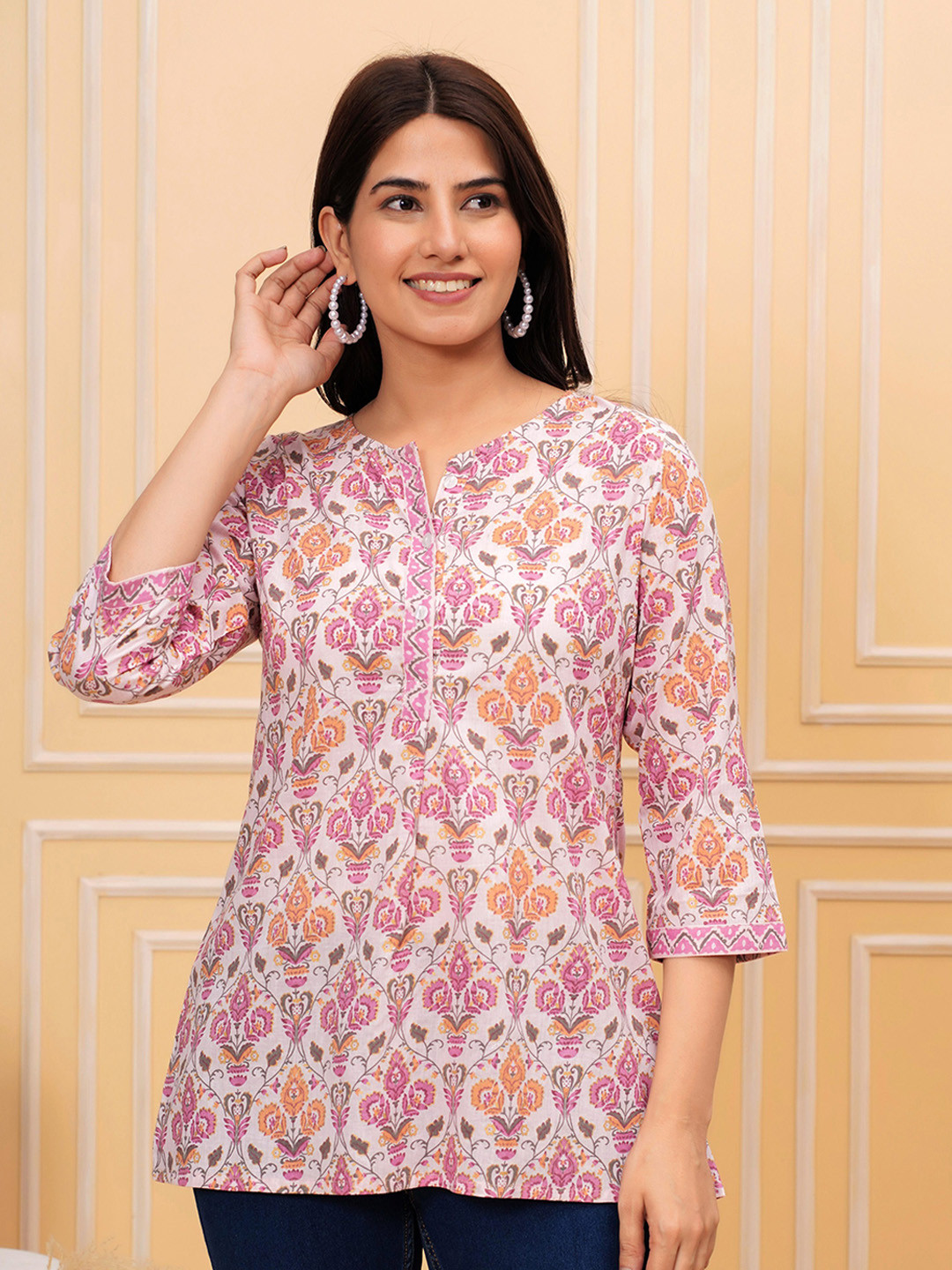 all about you Women Etrhnic Motifs Printed Cotton Tunic