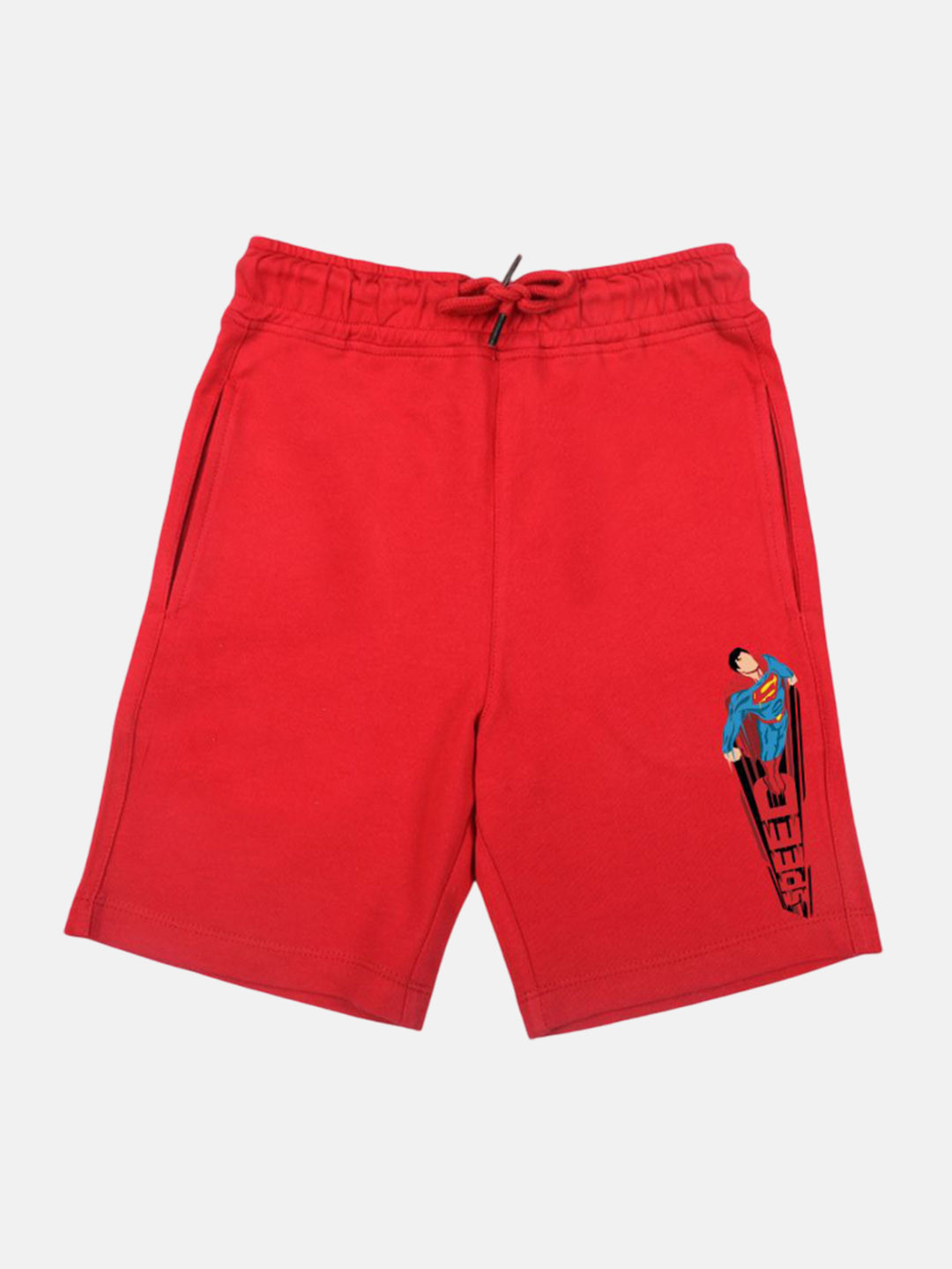 YK Warner Bros Boys Super Man Character Printed Regular Fit Mid-Rise Shorts