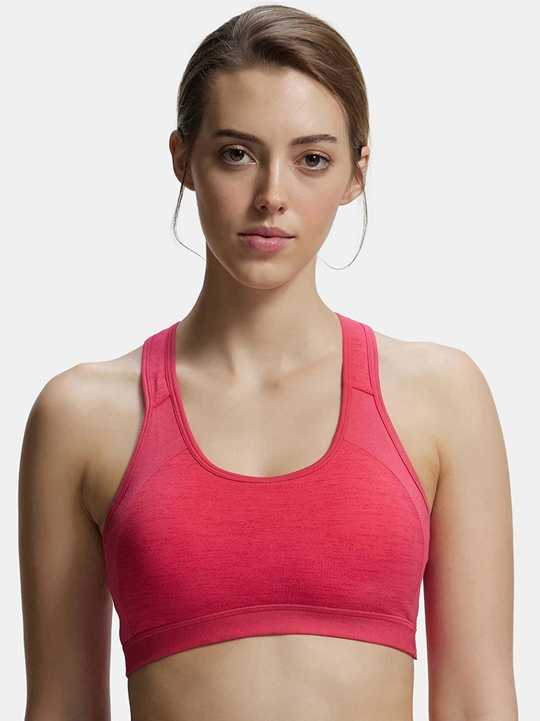 Jockey Wirefree Padded Super Combed Cotton Full Coverage Racerback Styling Active Bra-1380