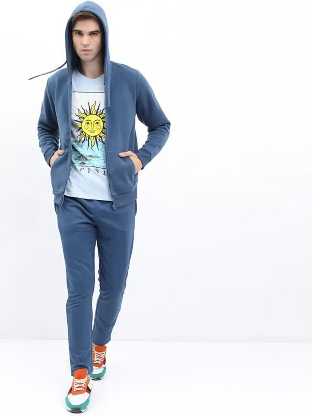 Dogman Men Long Sleeve Hooded Front-Open Sweatshirt