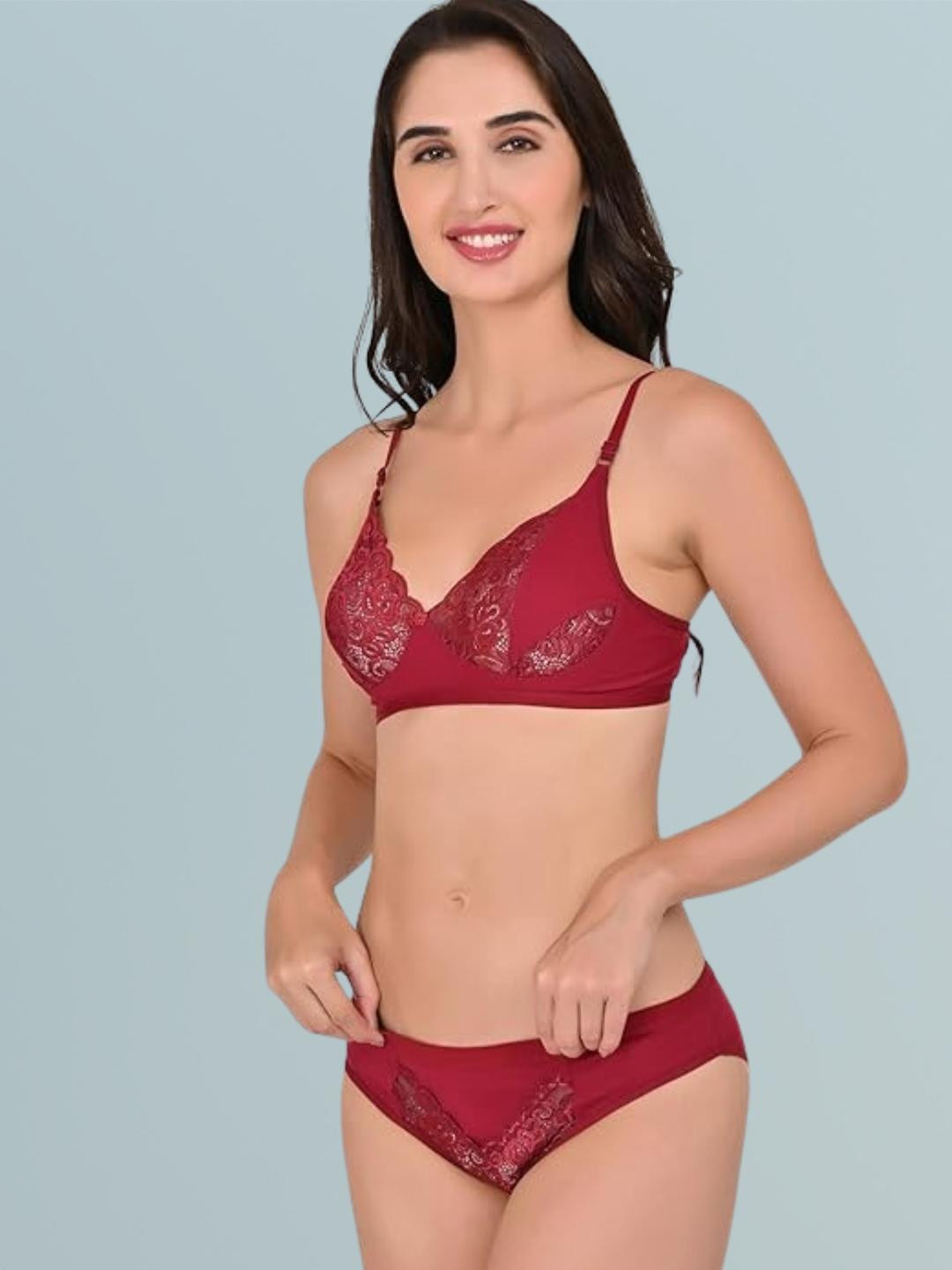 Adornstar Women Bra and Panty Lingerie Set - Pack of 2