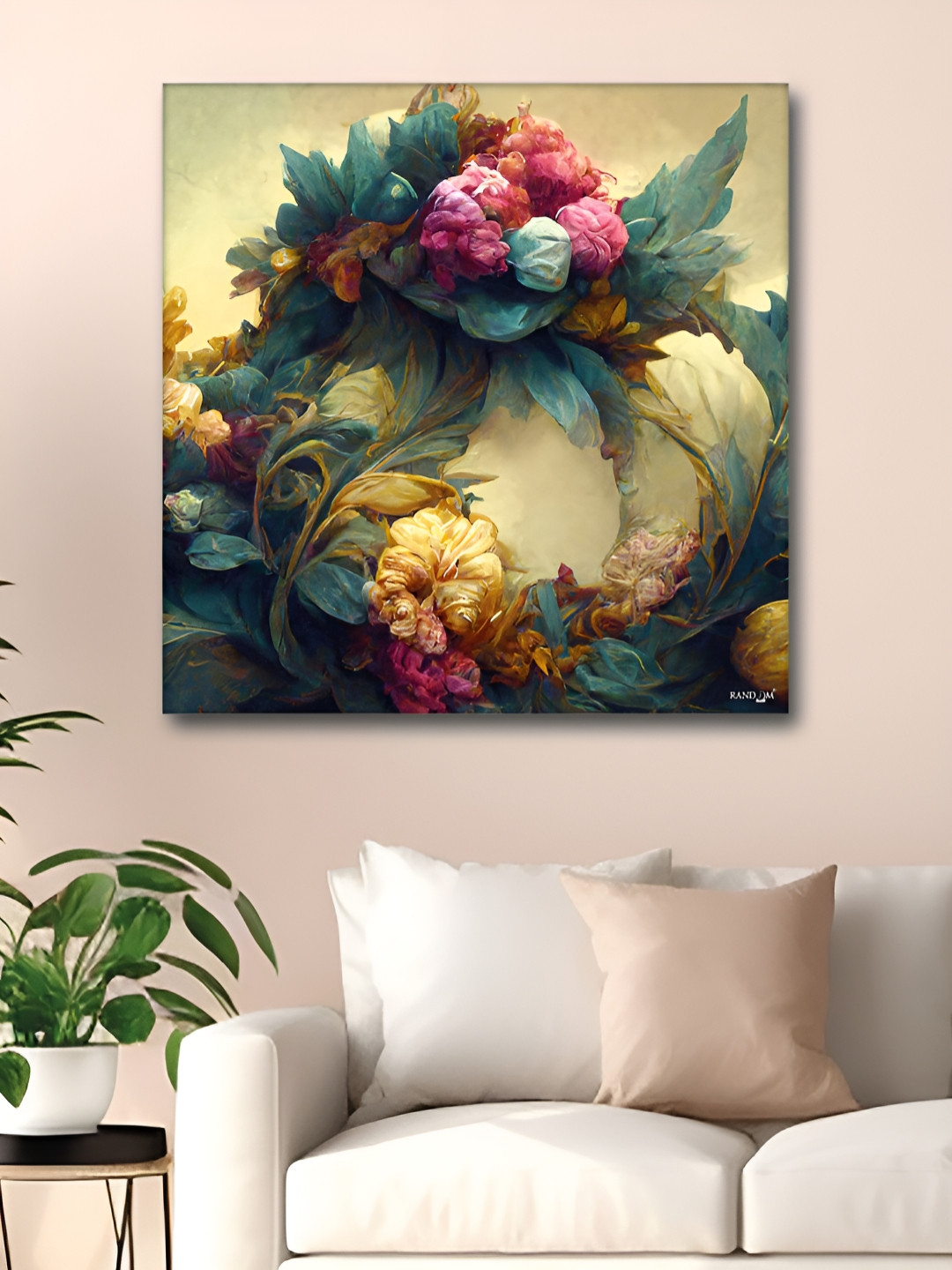 RANDOM Gold-Toned & Green Floral And Botanical Canvas Wall Art