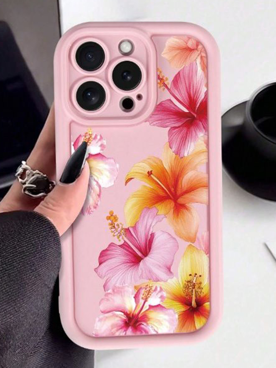 CASE CREATION Floral Printed iPhone 14 Pro Back Case Mobile Accessories