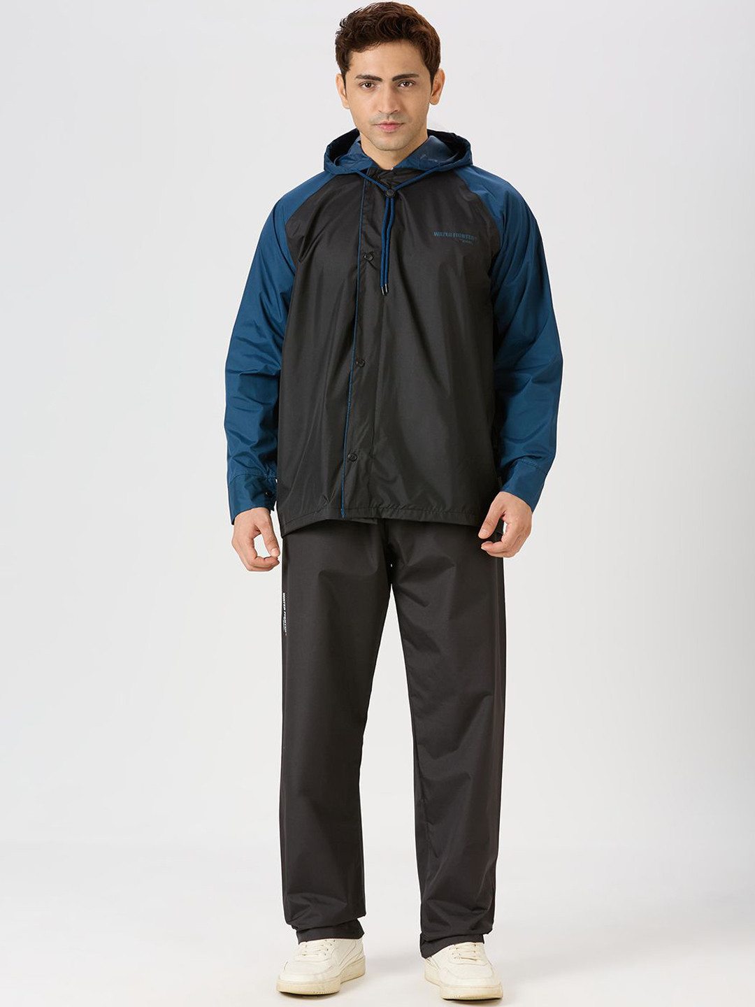 Zeel Colourblock Waterproof Hooded Long Sleeves Raincoat