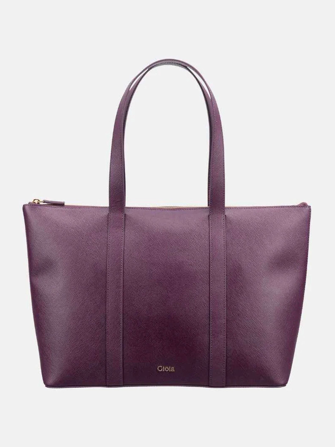 GIOIA Women Plum Leather Noah Tote Bag