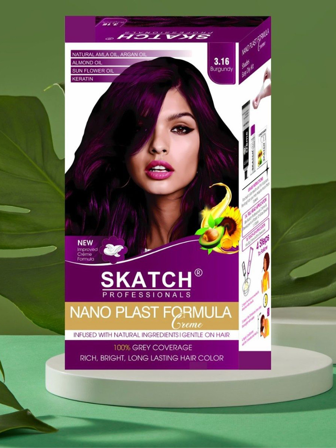 SKATCH PROFESSIONALS Nano Plast Formula Hair Color- 100 g - Burgundy
