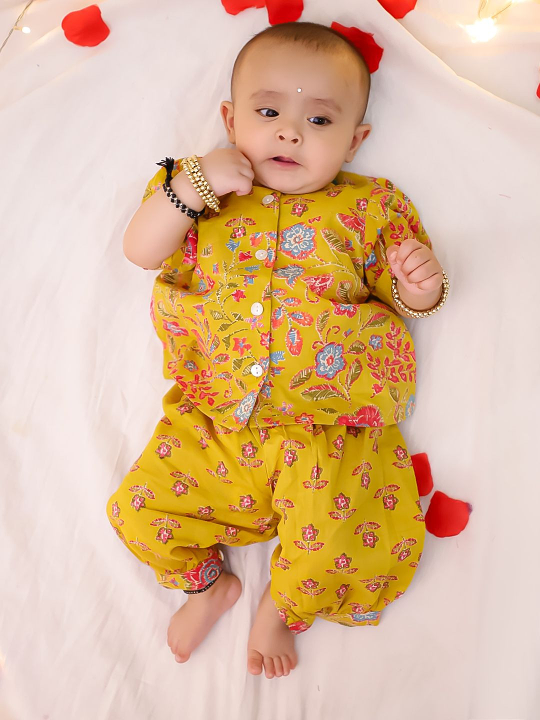 BownBee Girls Printed Shirt with Dhoti Pants