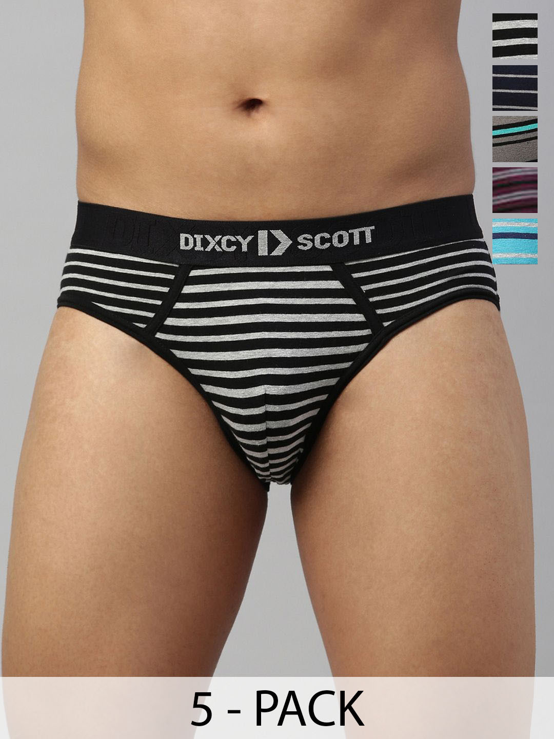 DIXCY SCOTT MAXIMU Pack Of 5 Mid-Rise Anti Basic Briefs MAXB06 FLUX-BRF-1/5