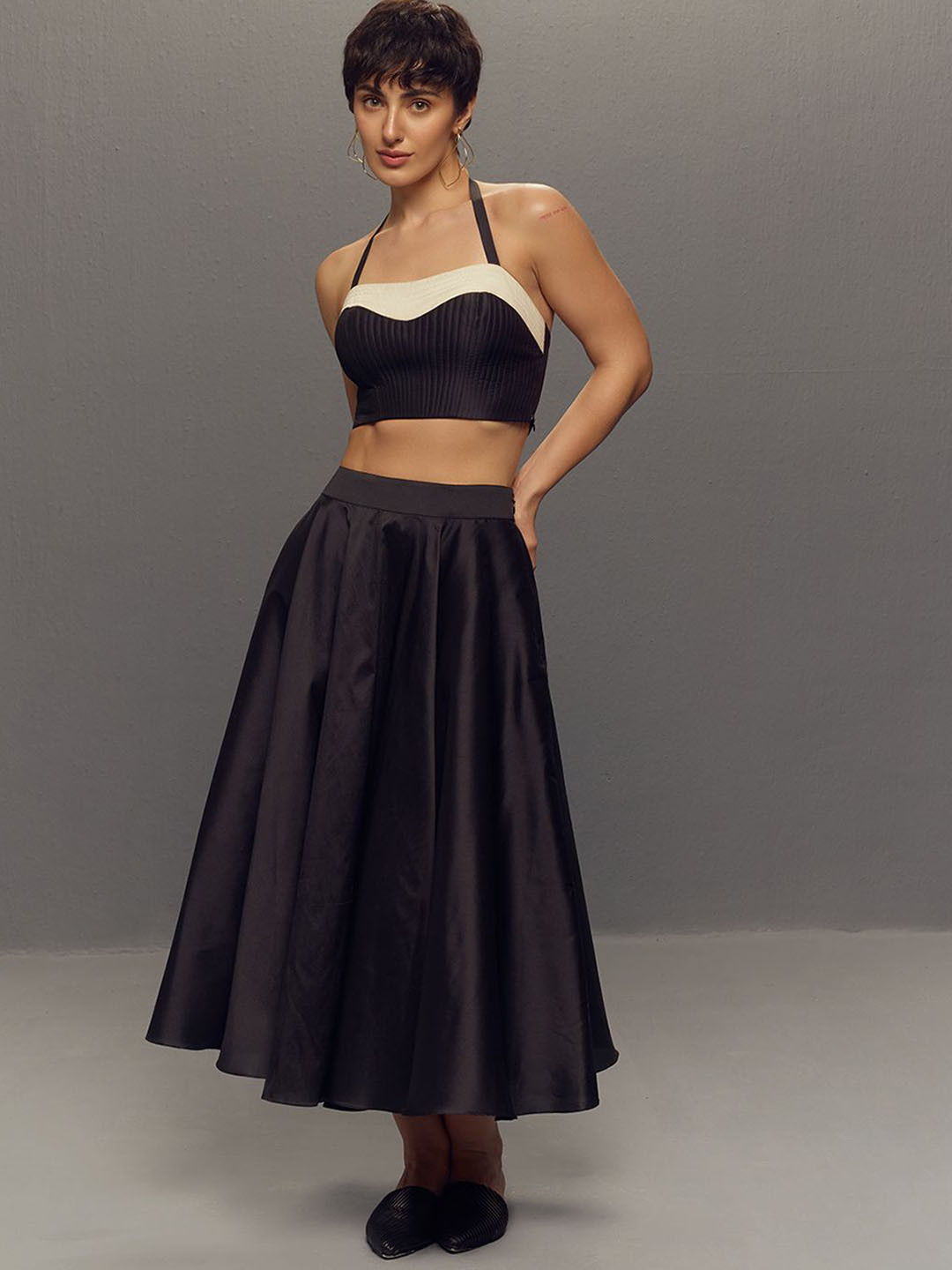 ZAITRA Flared Umbrella Maxi Skirt