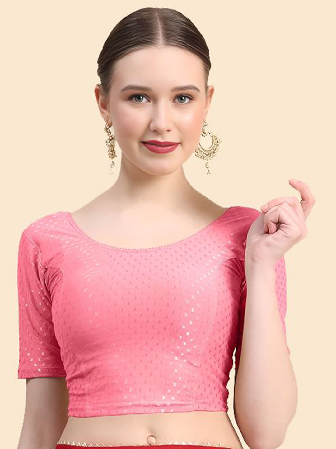 SHREEJI DESIGNER Cotton Woven Design Fully Strechable Saree Blouse