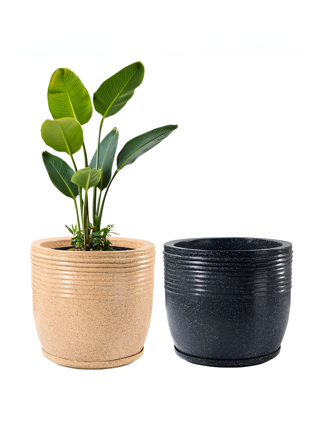 RUBOXA 2Pcs Brown &Black UV Protected Extra Large Flower Pot