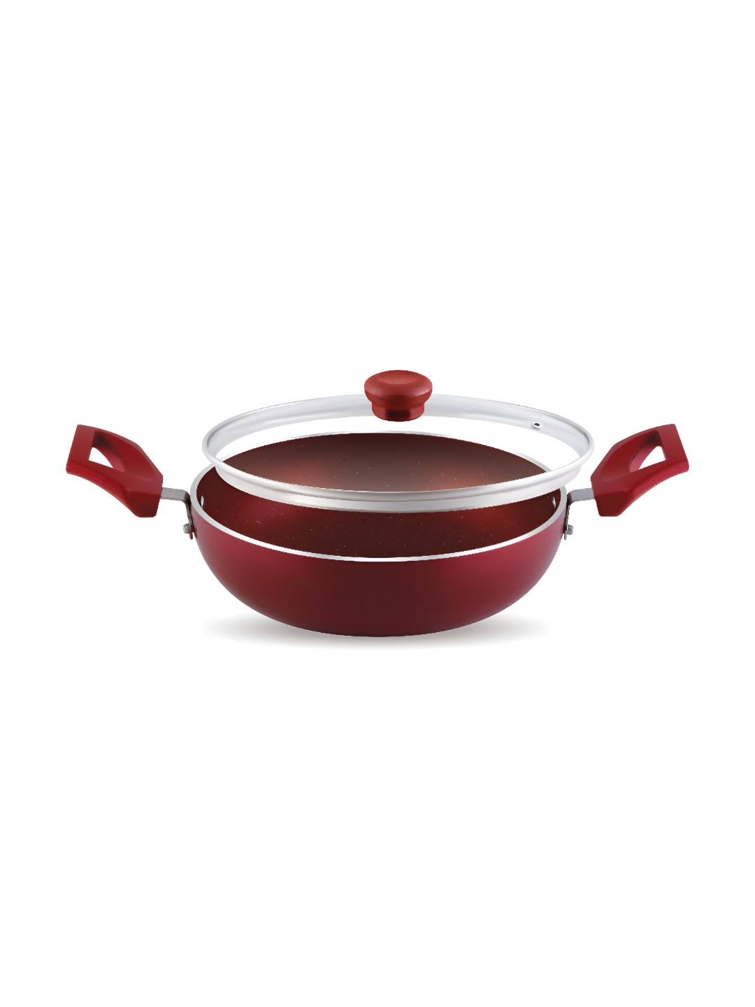 Jaipan Red Induction Base Aluminium Kadhai and Wok