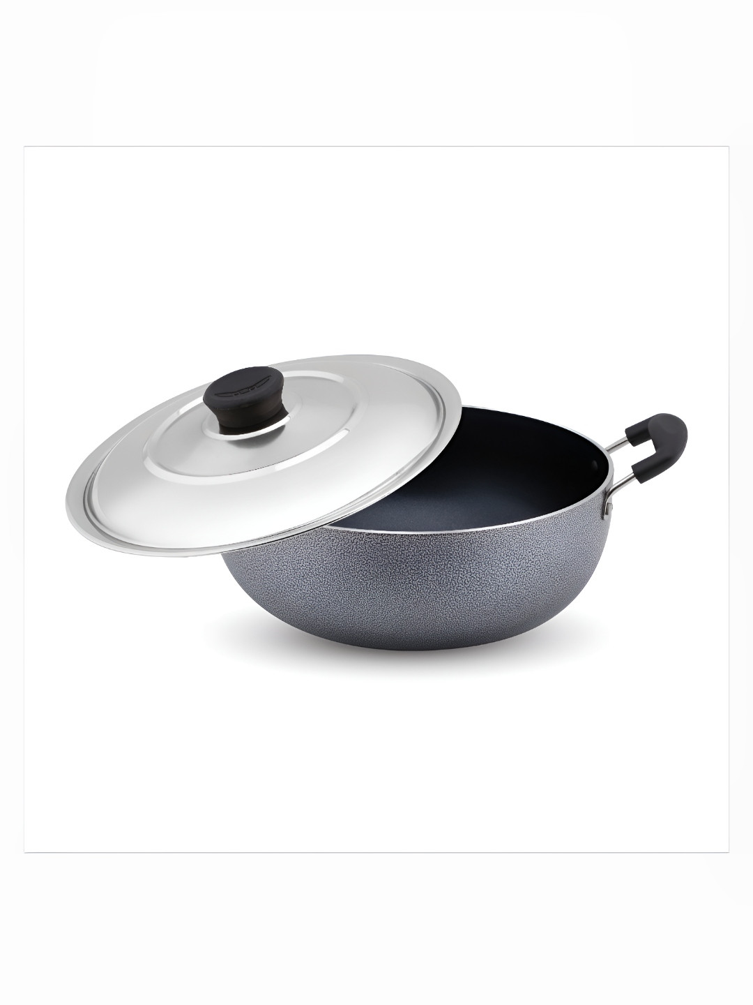 Jaipan Gunmetal-Toned Induction Base Aluminium Kadhai and Wok
