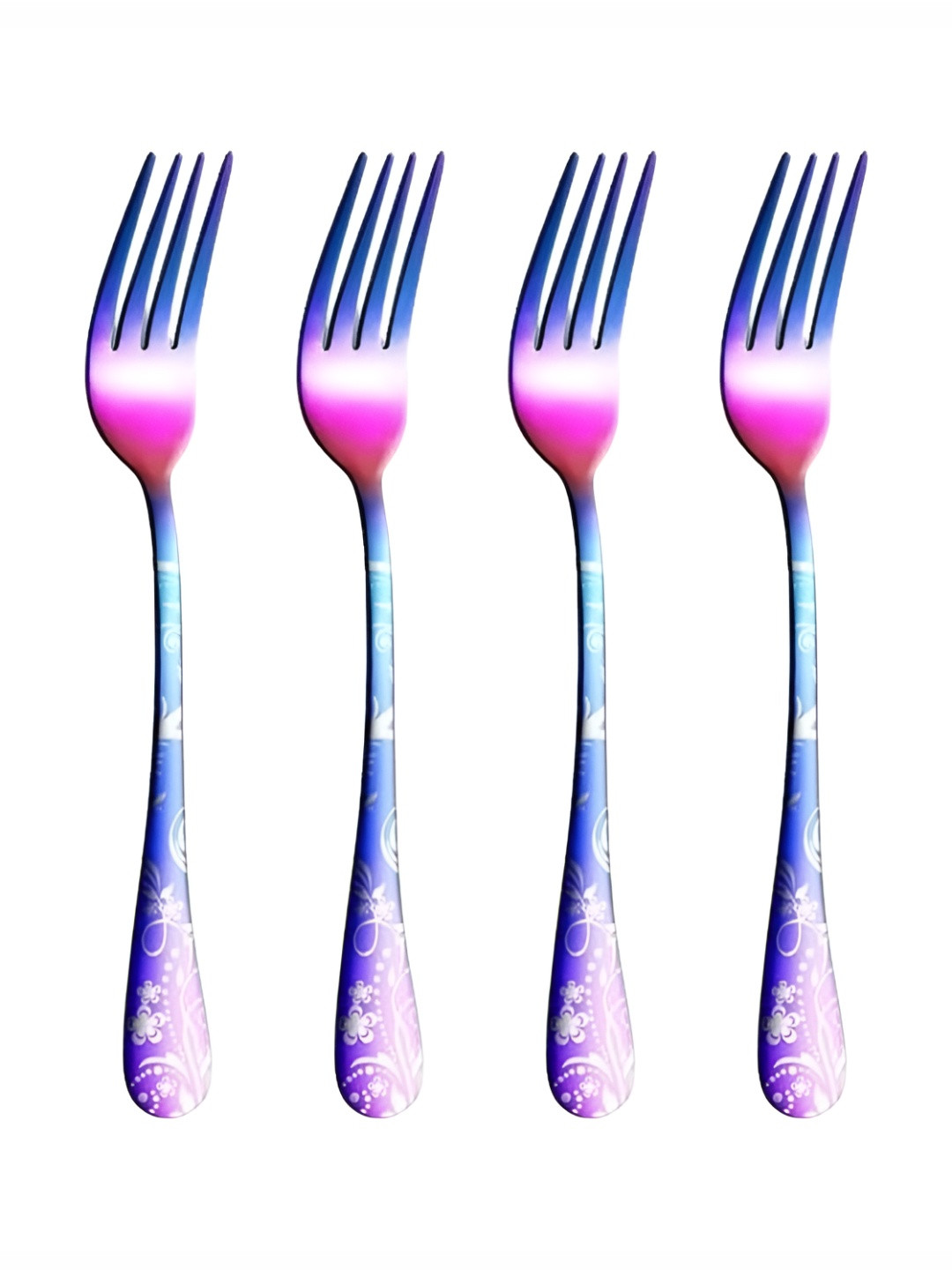Myntra Elegant Homes Pink 4 Pieces Stainless Steel Serving Forks
