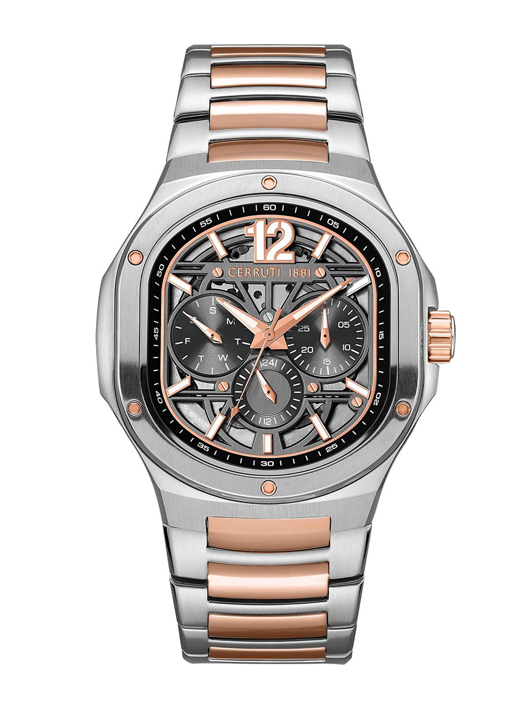 Cerruti 1881 SS25 Quartz Gun Round Dial Men's Analog Watch - CECIWGK0072304