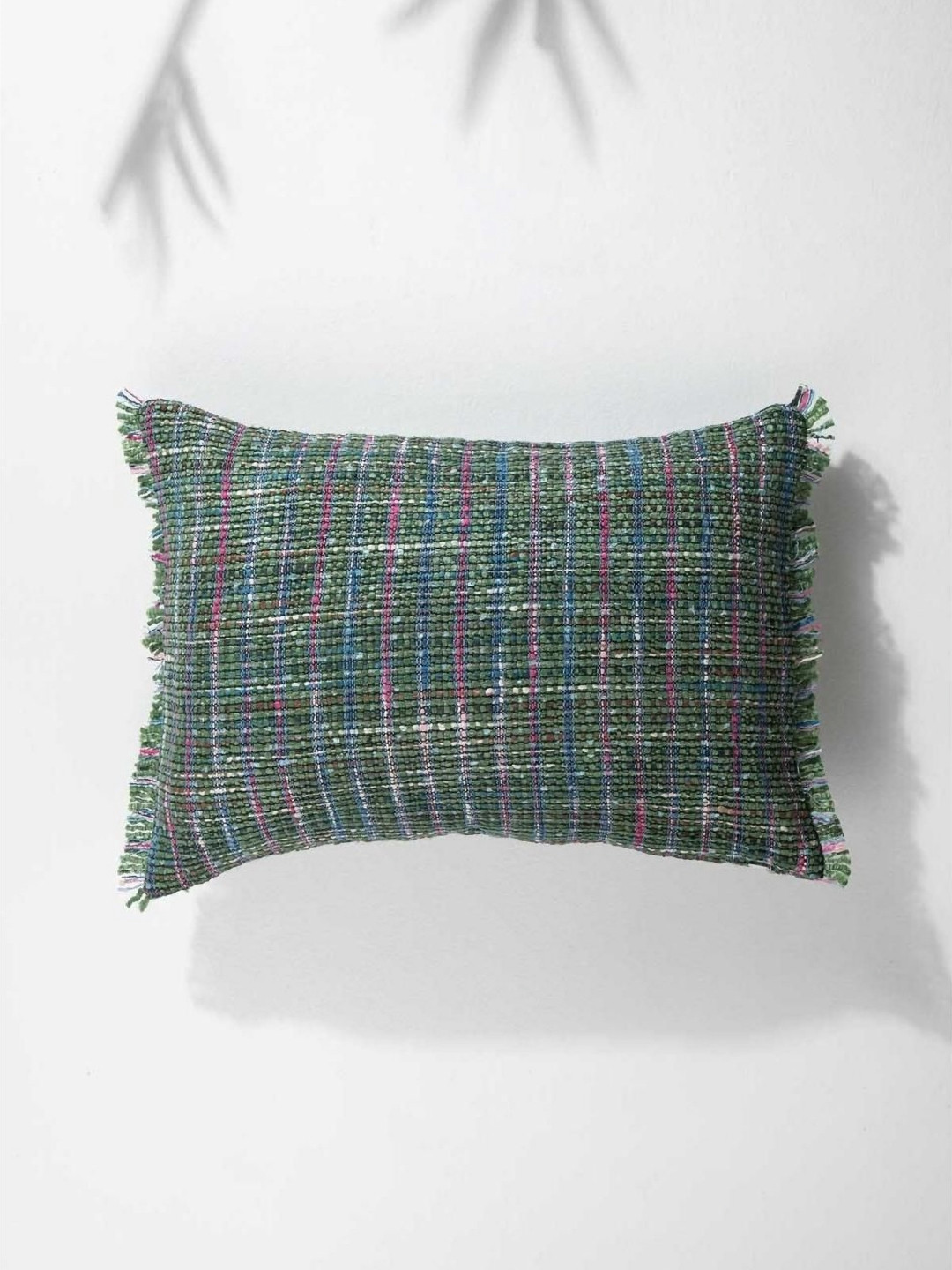 FREEDOM TREE Circuitree Green & White Geometric Printed Rectangle Cushion Cover