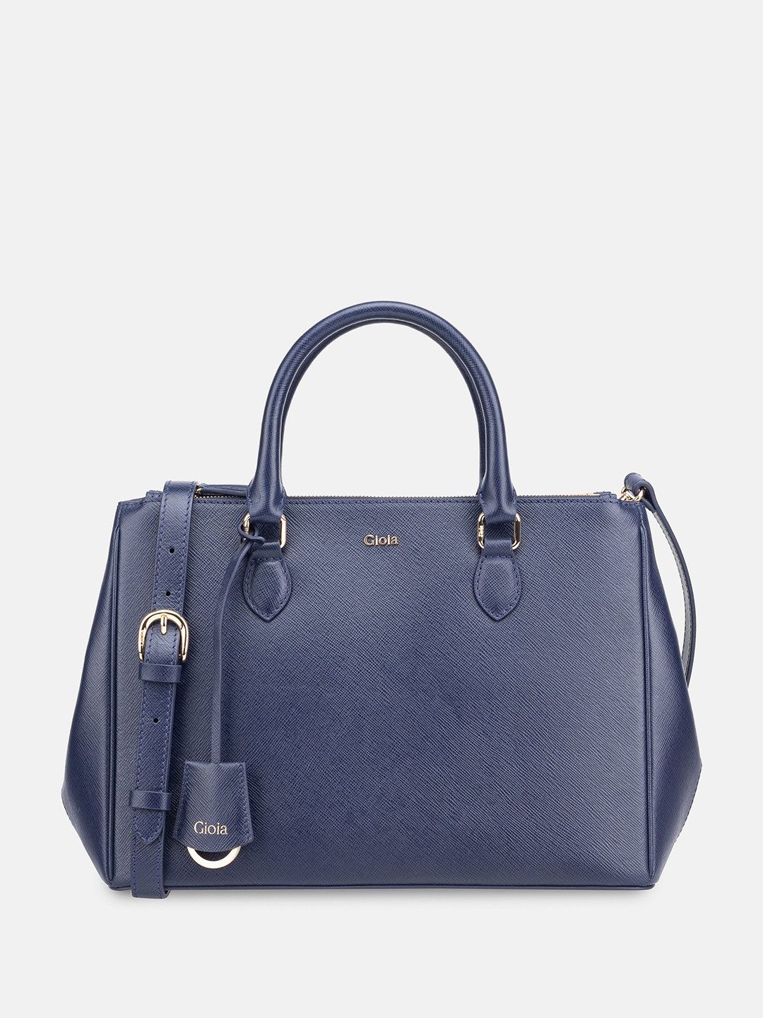 GIOIA Women Dark Blue Leather Saffiano Medium Crossbody Bag