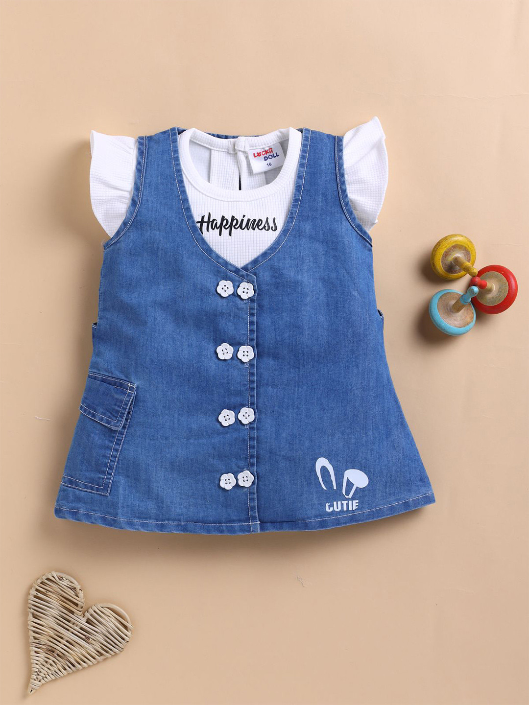 LACKii DOLL Girls Denim Fit & Flare Dress