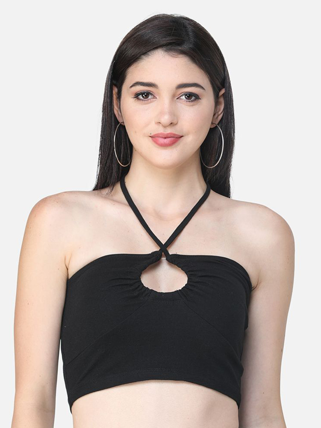 MINOS Women Halter Neck Cotton Bralette Crop Top