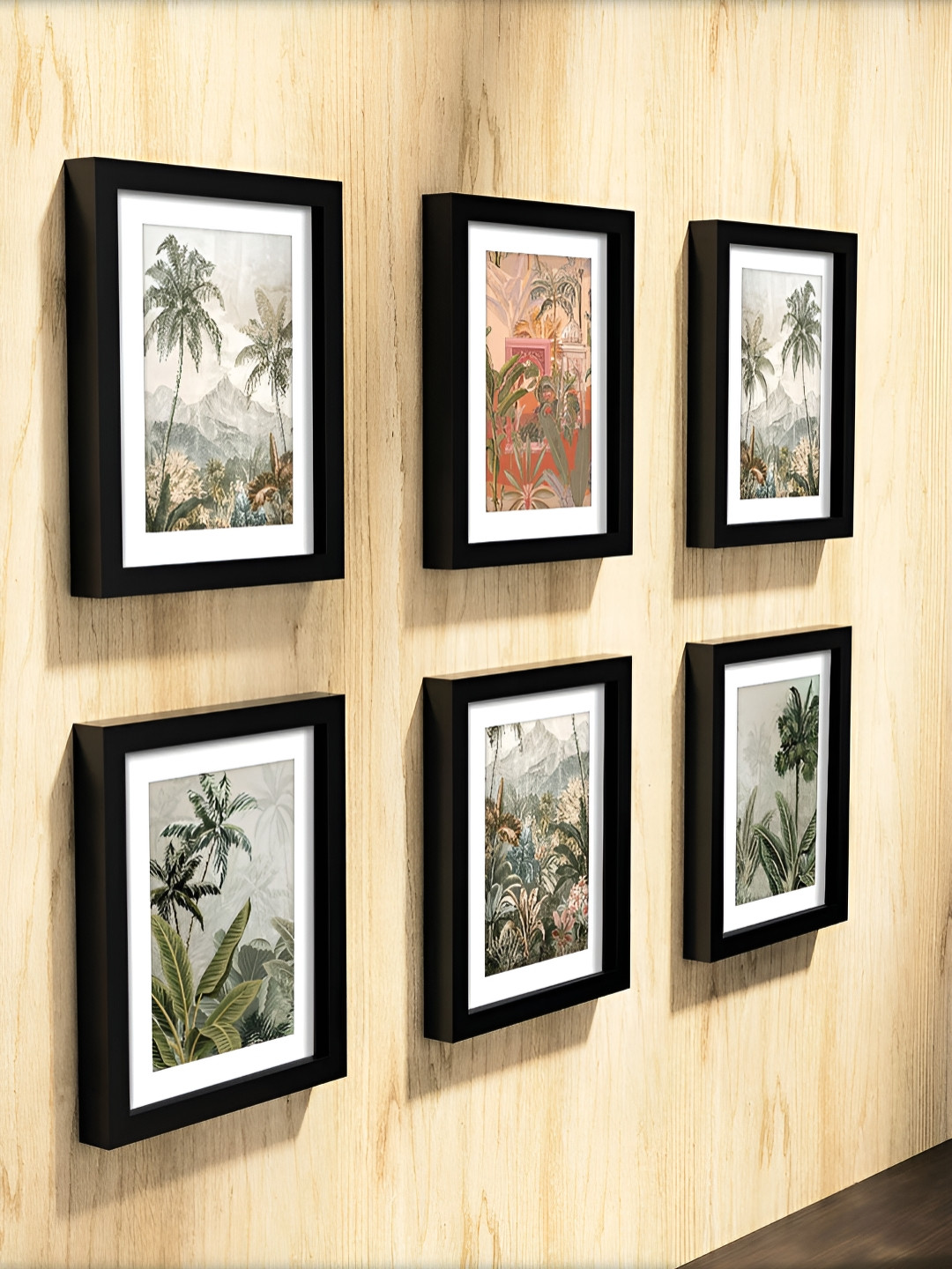 RANDOM White & Black 6 Pieces Decorative Abstract Wall Photo Frames