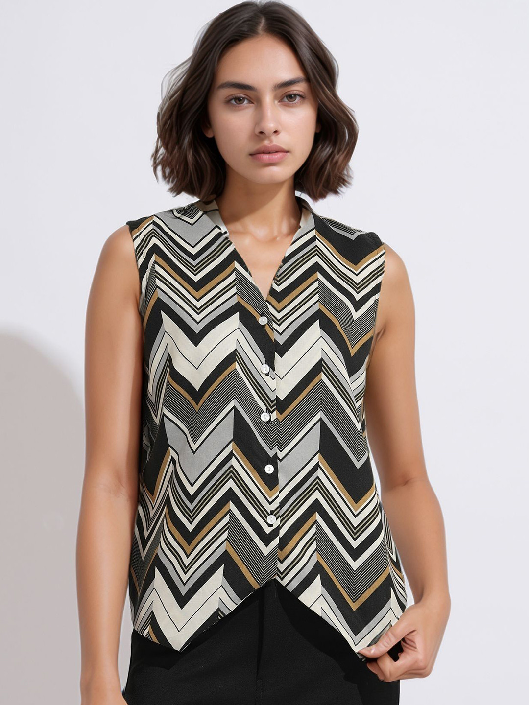 all about you Chevron Printed Vest Top