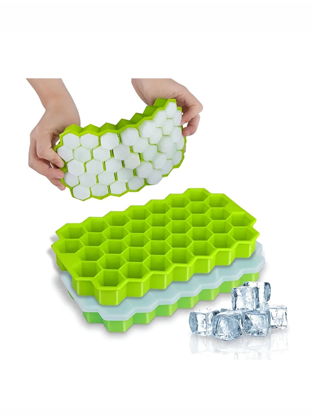 NATURALLY YOURS Green Silicone Honeycomb Shaped Ice Mould
