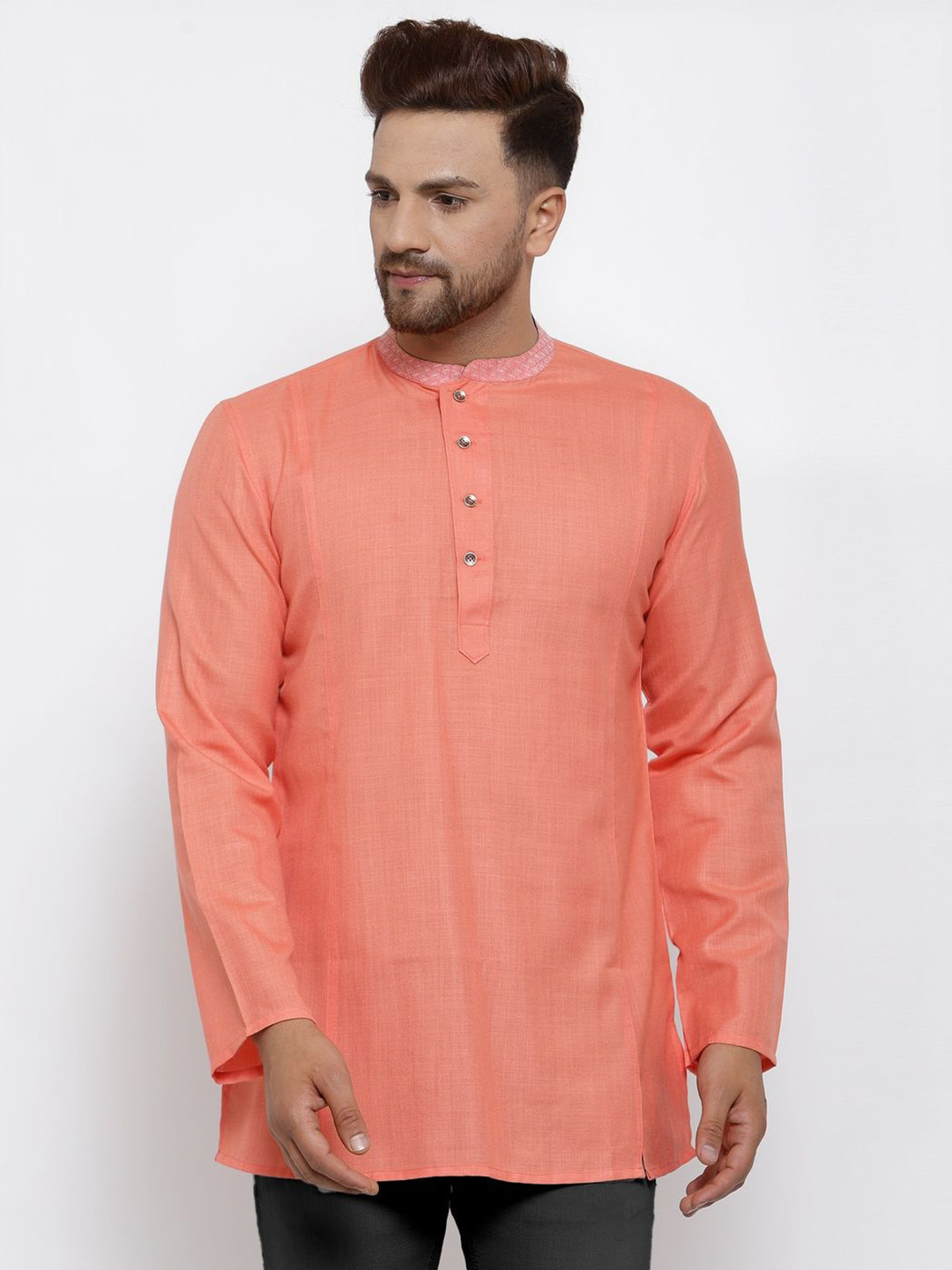 Arch element Mandarin Collar Cotton Short Kurta