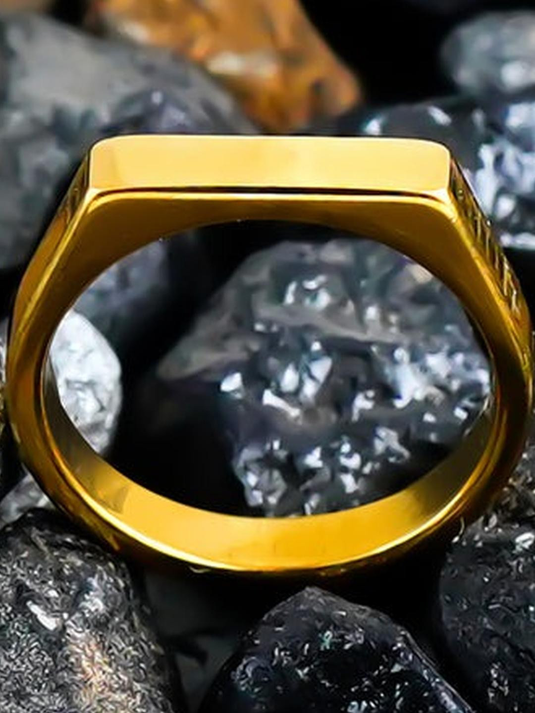 Lovemi Movements Gold-Plated Stainless Steel Finger Ring