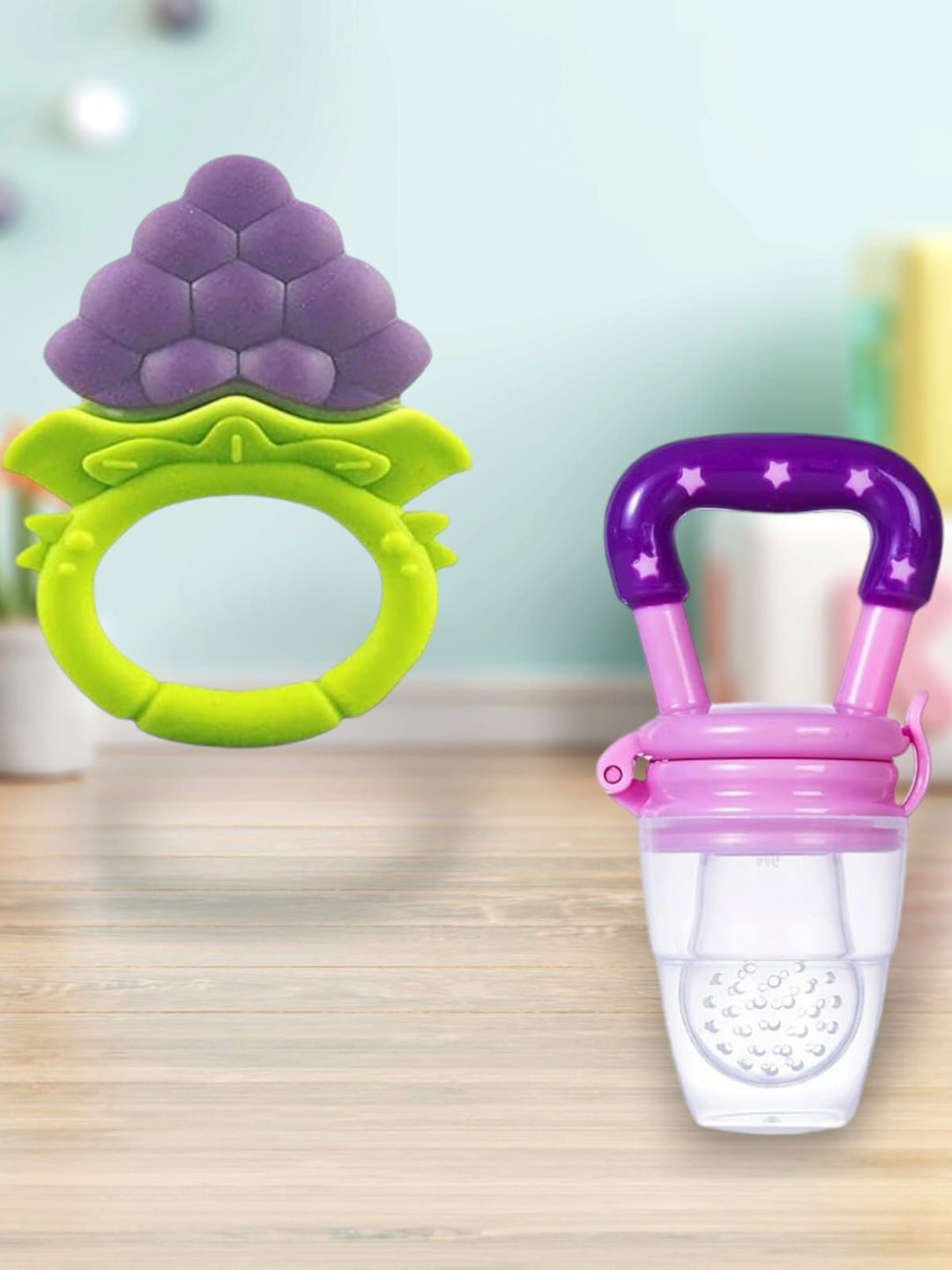 Joy Buzz Set Of 2 Fruit Teeth & Star Nibbler Teething Toys
