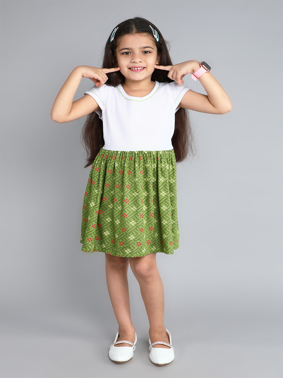 Funshine Girls Floral Print Fit & Flare Dress