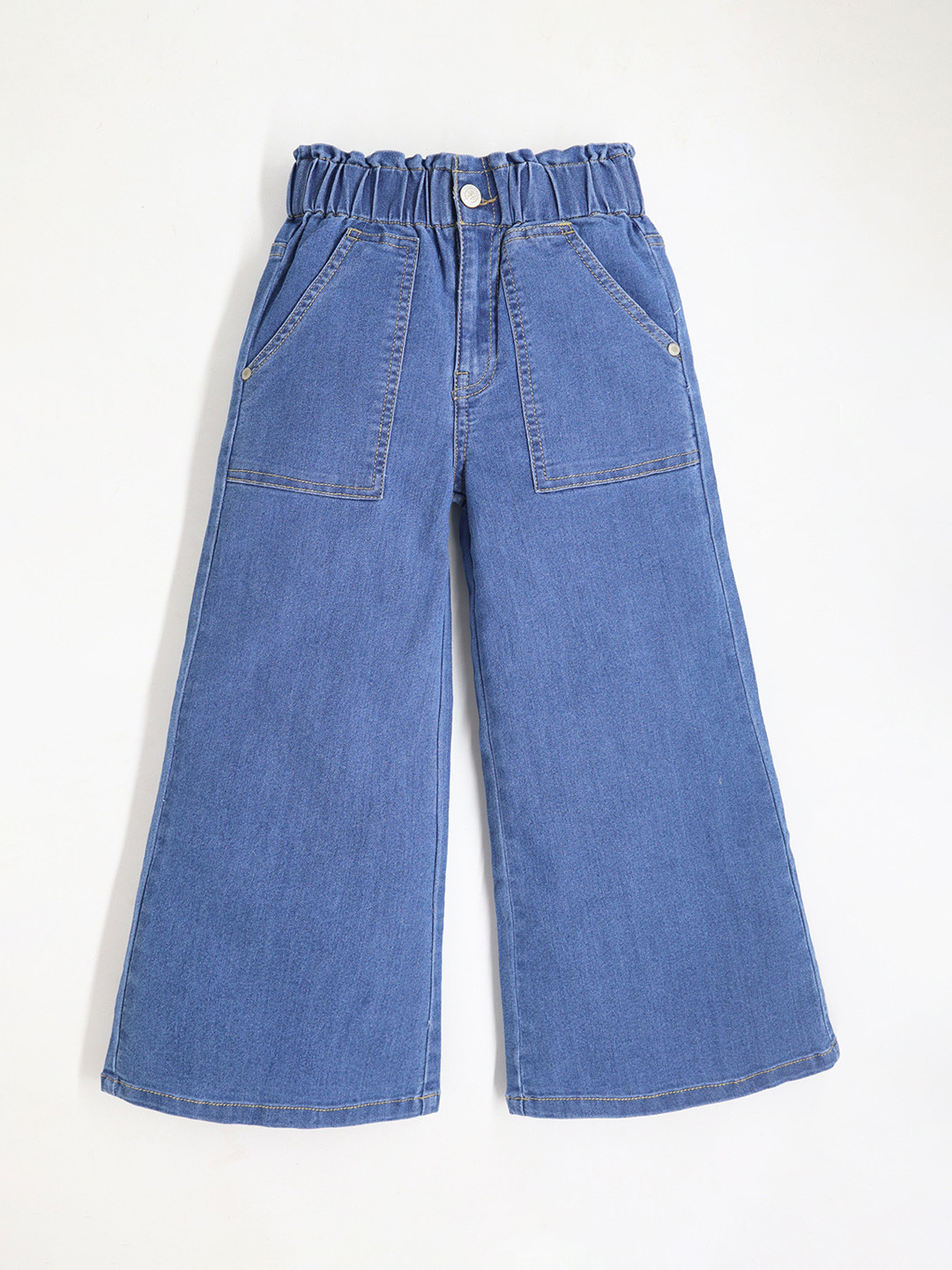 Cherry Crumble Girls Wide Leg Mid-Rise Jeans