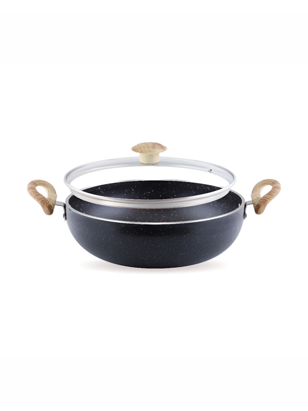 Jaipan Black Easy to Clean Aluminium Kadhai and Wok