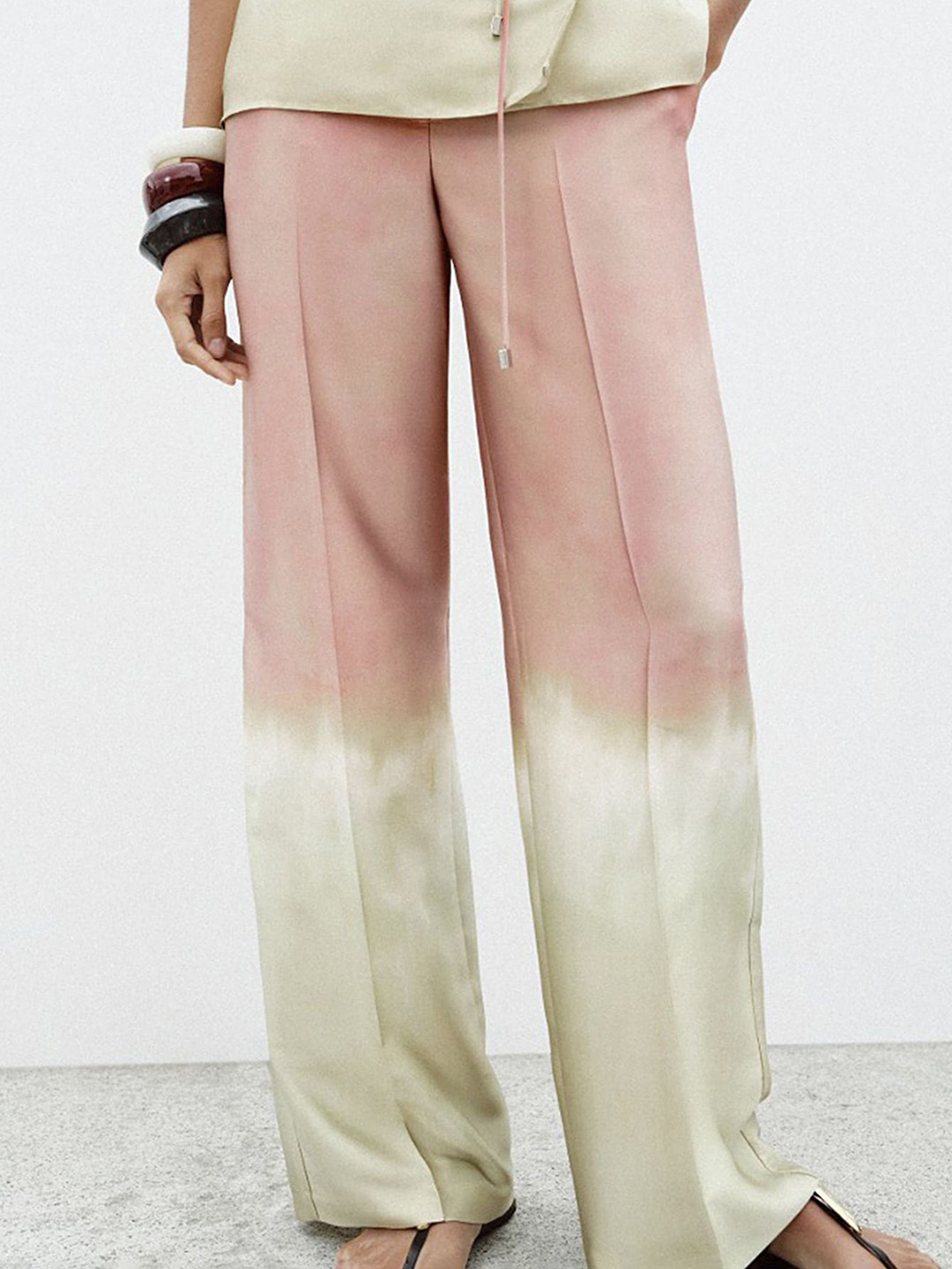 LULU & SKY Women Tie And Dye Flared High-Rise Bootcut Trousers