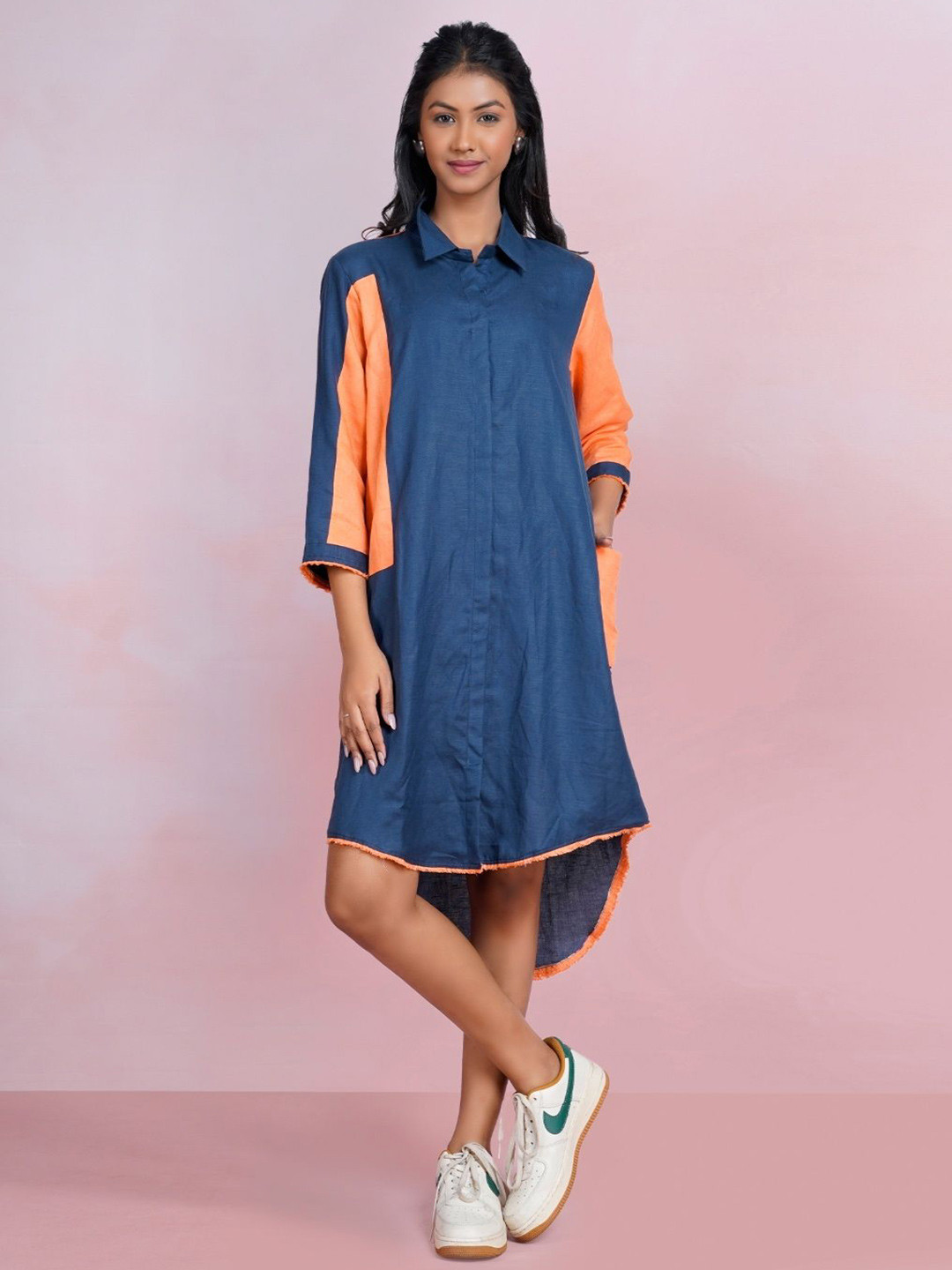 THE HOUSE OF HEMP Shirt Coller Shirt Dress