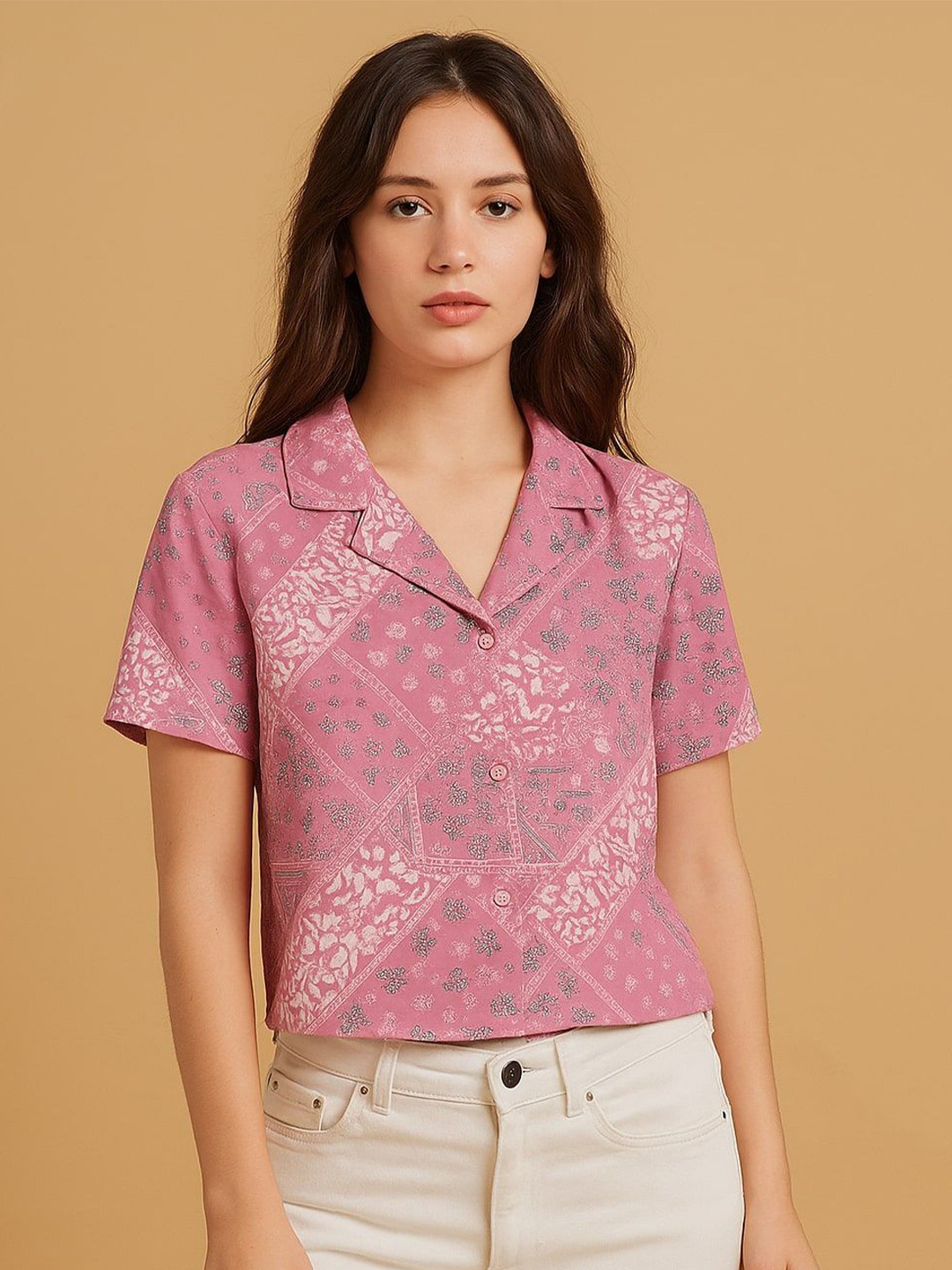 4WRD by Dressberry Standard Floral Printed Spread Collar Casual Shirt