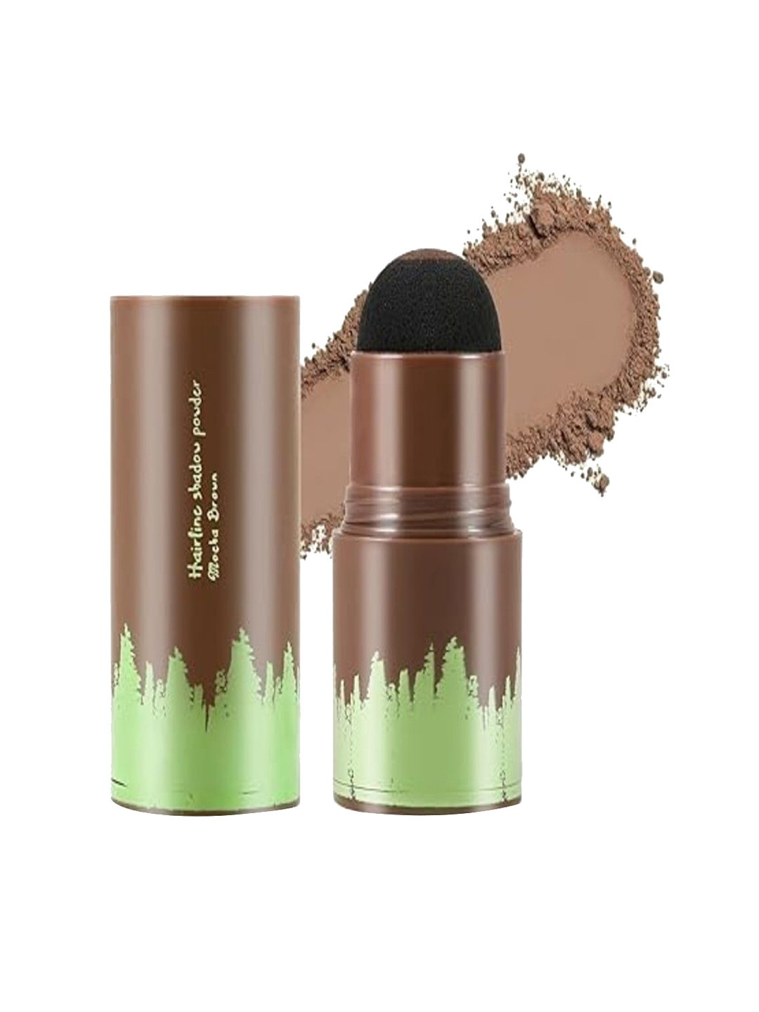 Vough Waterproof Hairline Powder Stick With Eyebrow Stamp - Brown