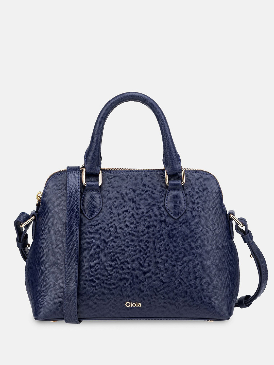 GIOIA Women Dark Blue Leather Saffiano Small Crossbody Bag