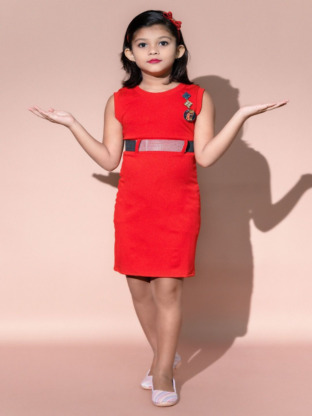 BARKAT DESIGNING PLANET Girls Sleeveless Cotton Sheath Dress