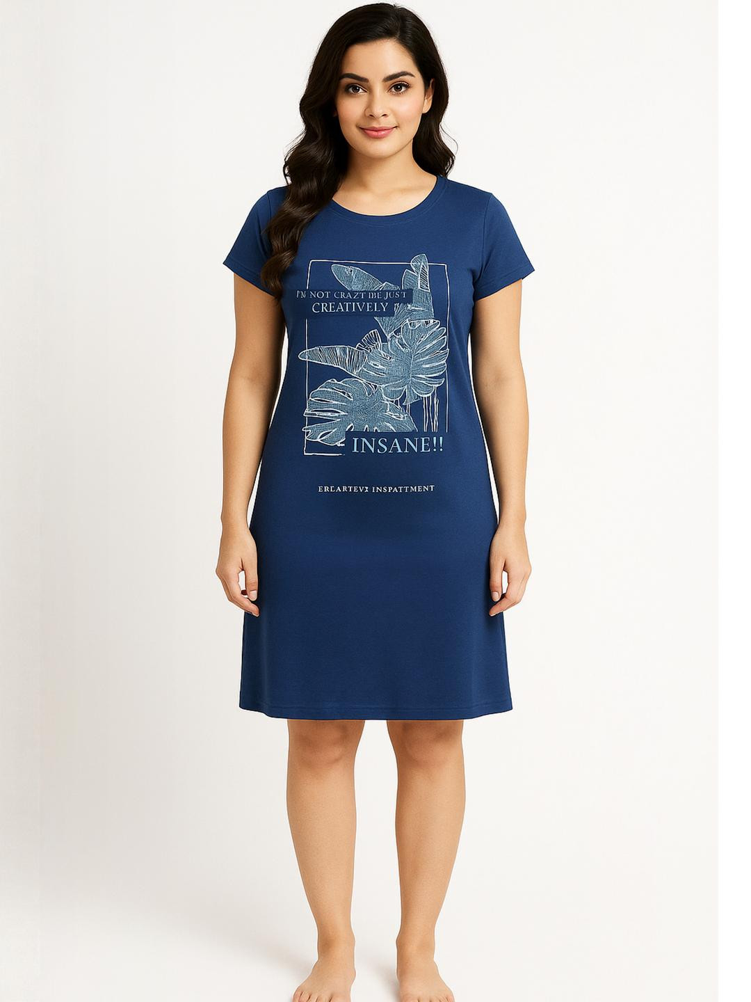 AWIBE Blue Pure Cotton Nightdress