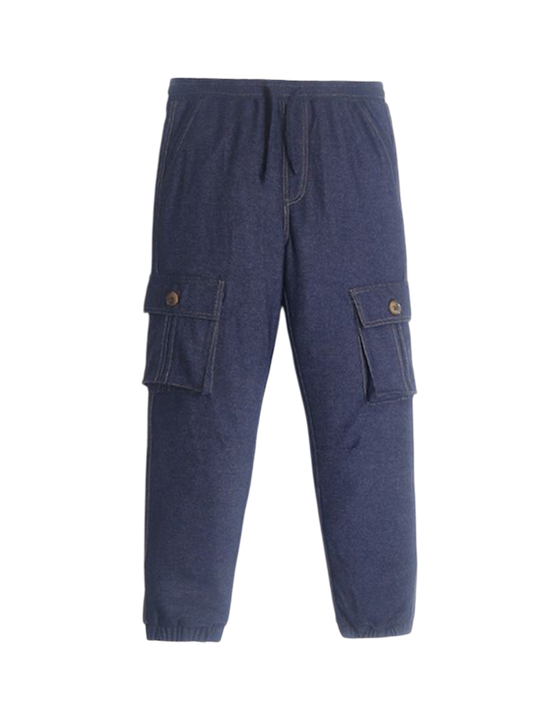 Cherry Crumble Boys Baggy Mid-Rise Cotton Cargos Trouser