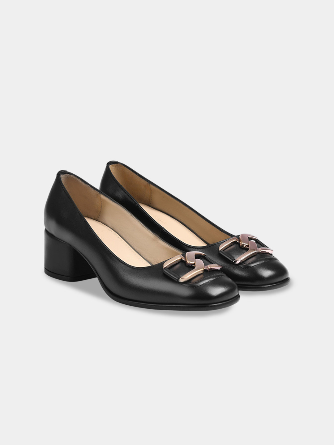 LUXORO FORMELLO Leather Block Pumps with