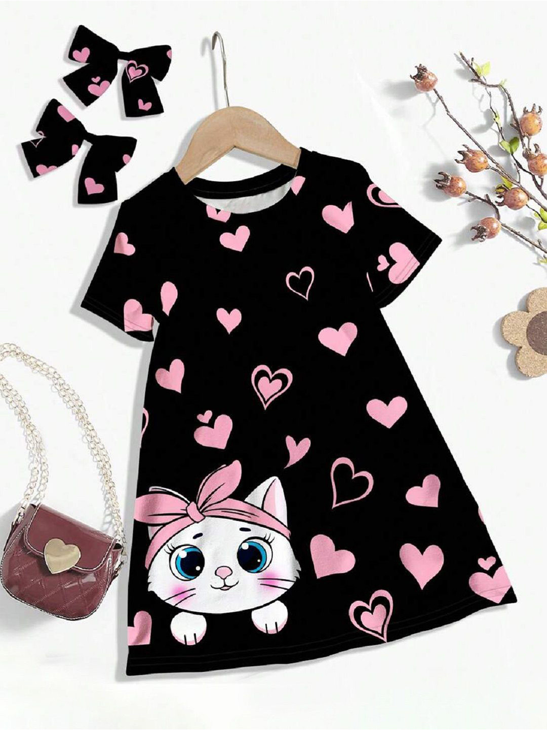 White World Girls Graphic Printed T-shirt Dress