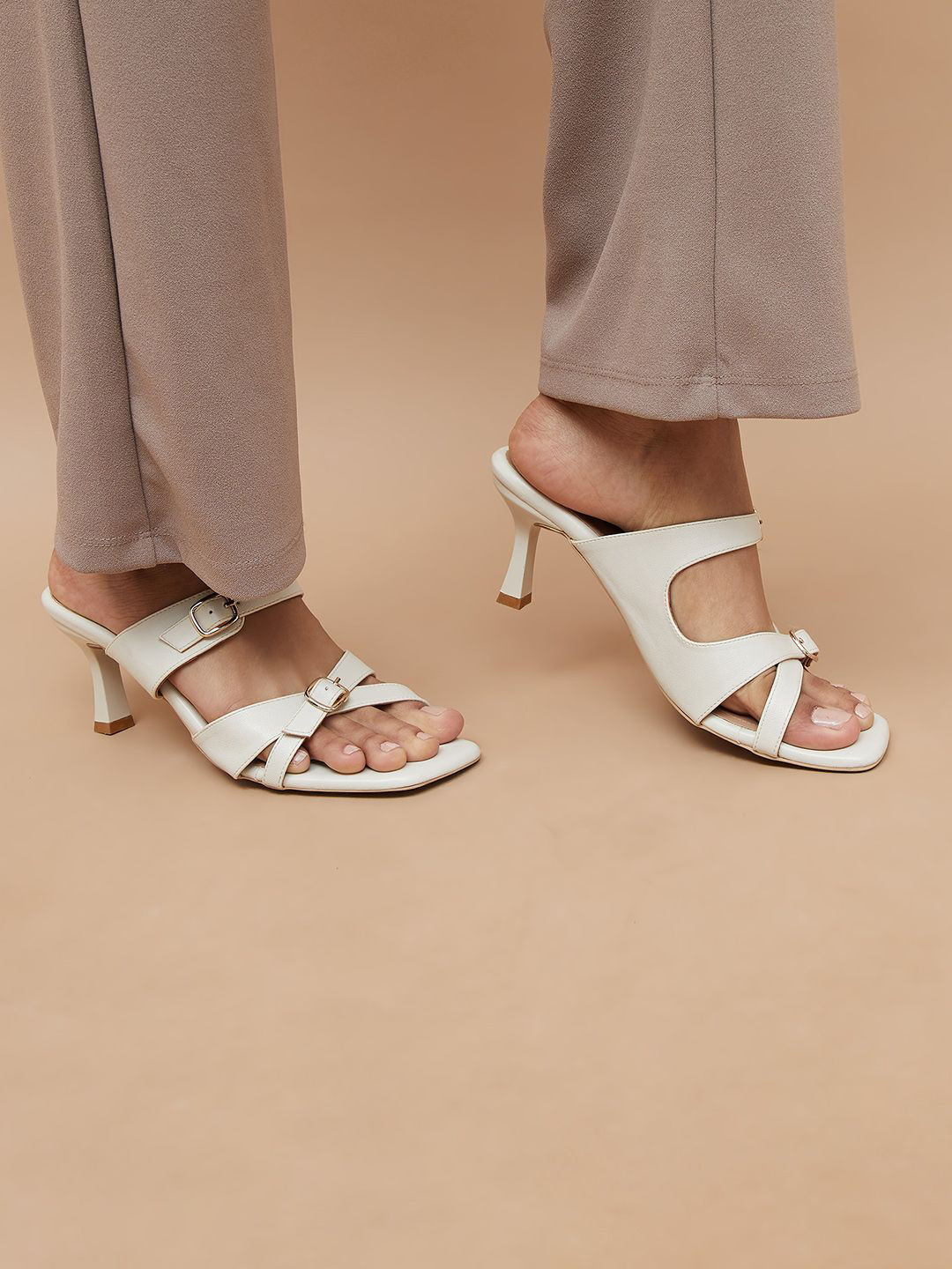 CODE by Lifestyle Women Open Toe Heels with Buckle