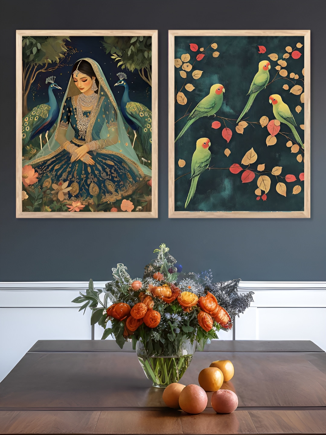 Kotart Pack Of 2 Birds and Animals Wall Paintings