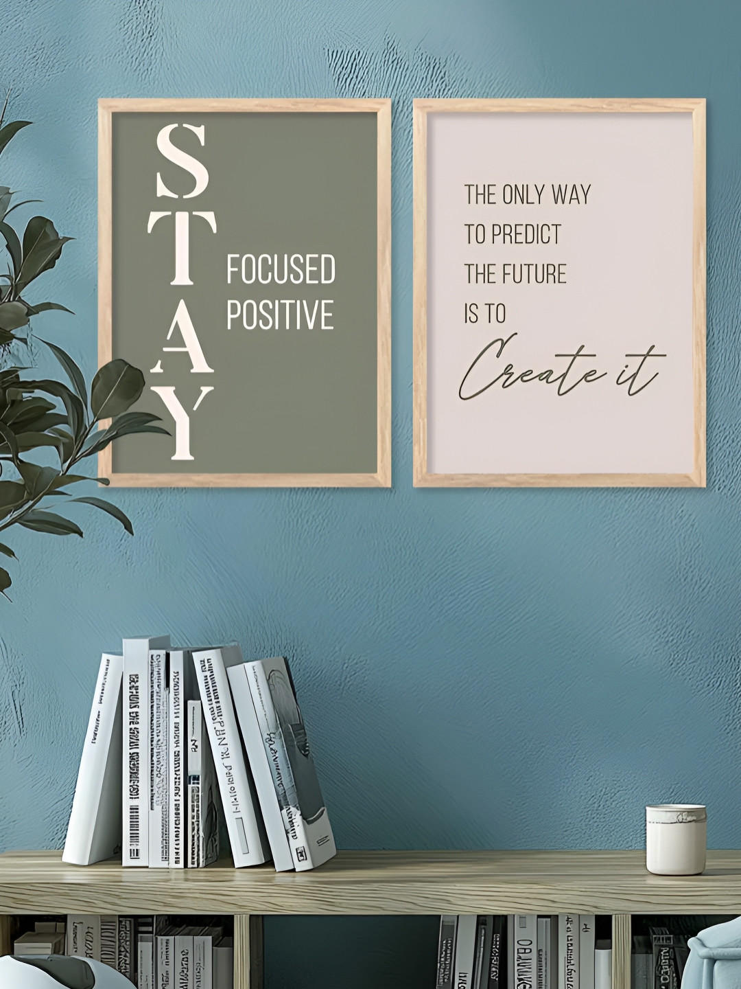 Kotart Brown & White 2 Pieces Quotes Printed Wooden Wall Arts