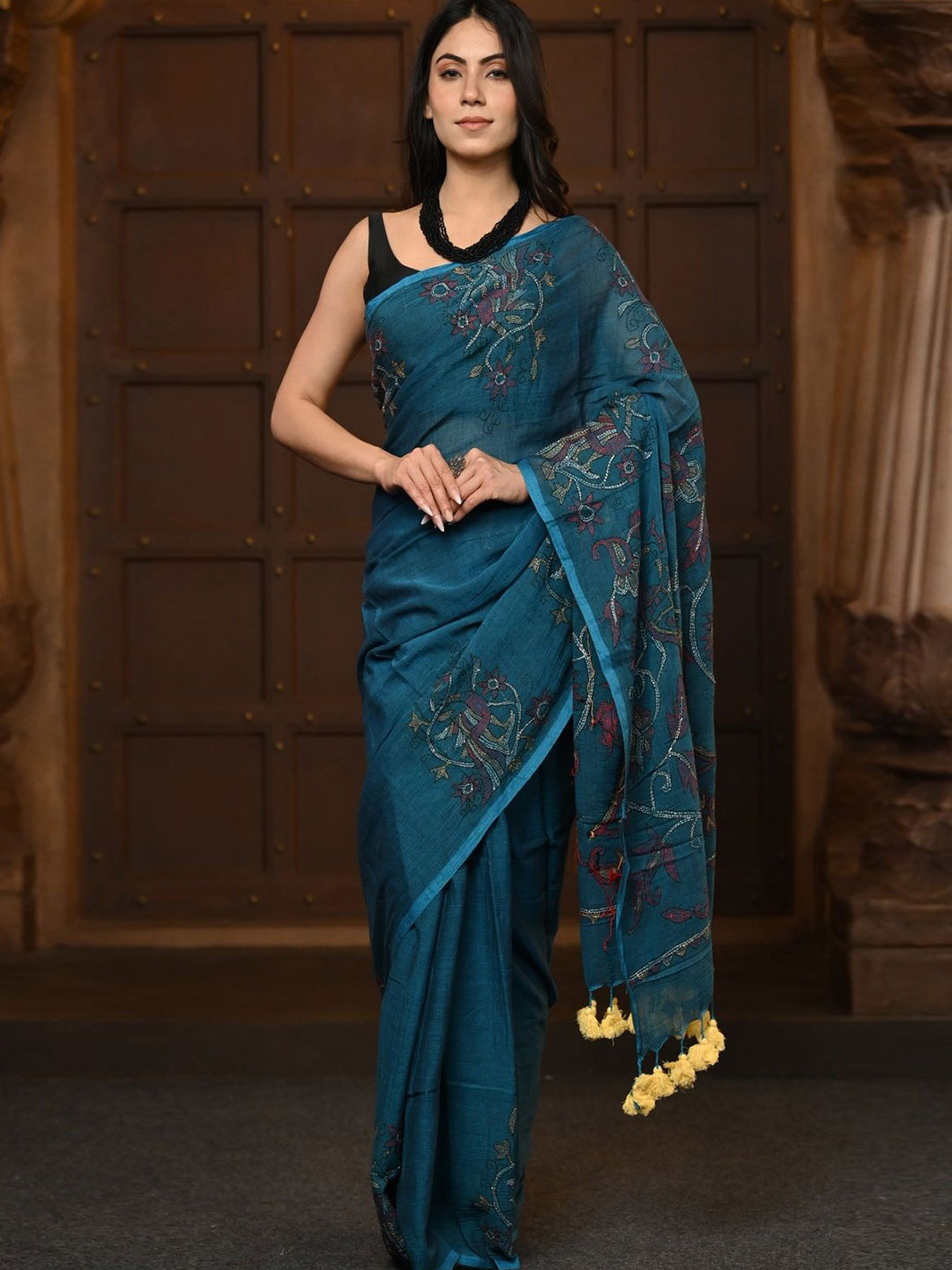 Very Much Indian Floral Embroidered Saree