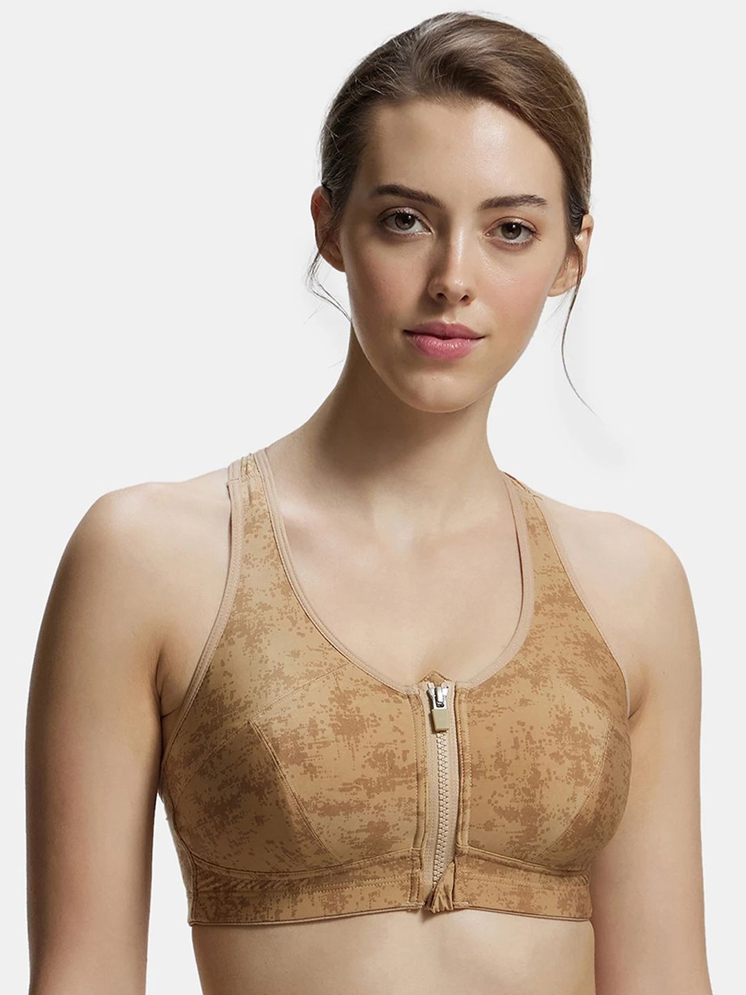 Jockey Wirefree Padded Microfiber Full Coverage StayFresh Racerback Sports Bra - MI02