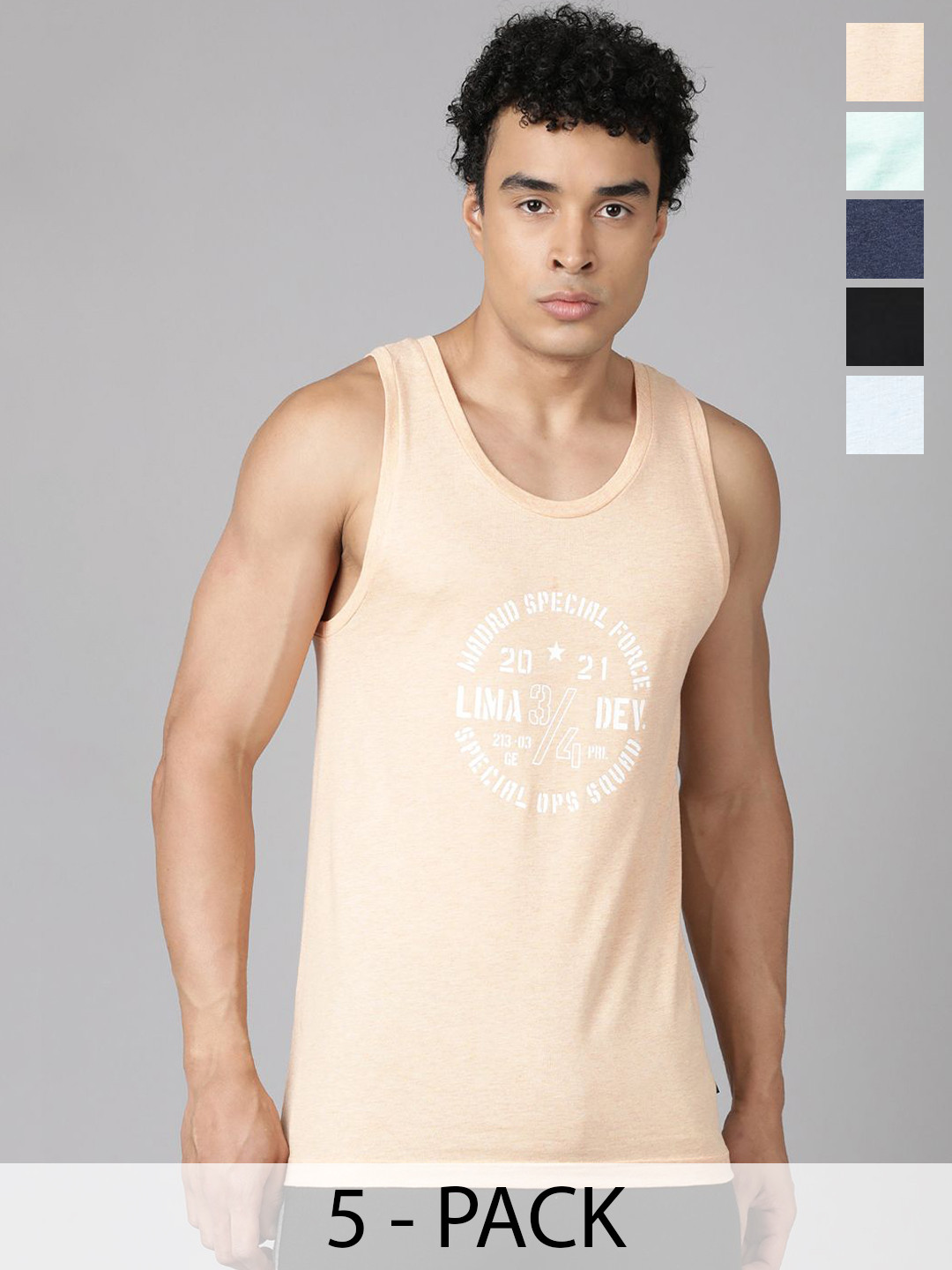 DIXCY SCOTT MAXIMUS Pack Of 5 Pure Cotton Gym Vests MAXGV18 ACTIVE-VST-1/5