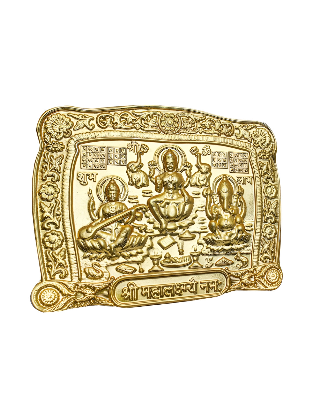 Pray Everyday Textured Laxmi ji Gold Pana