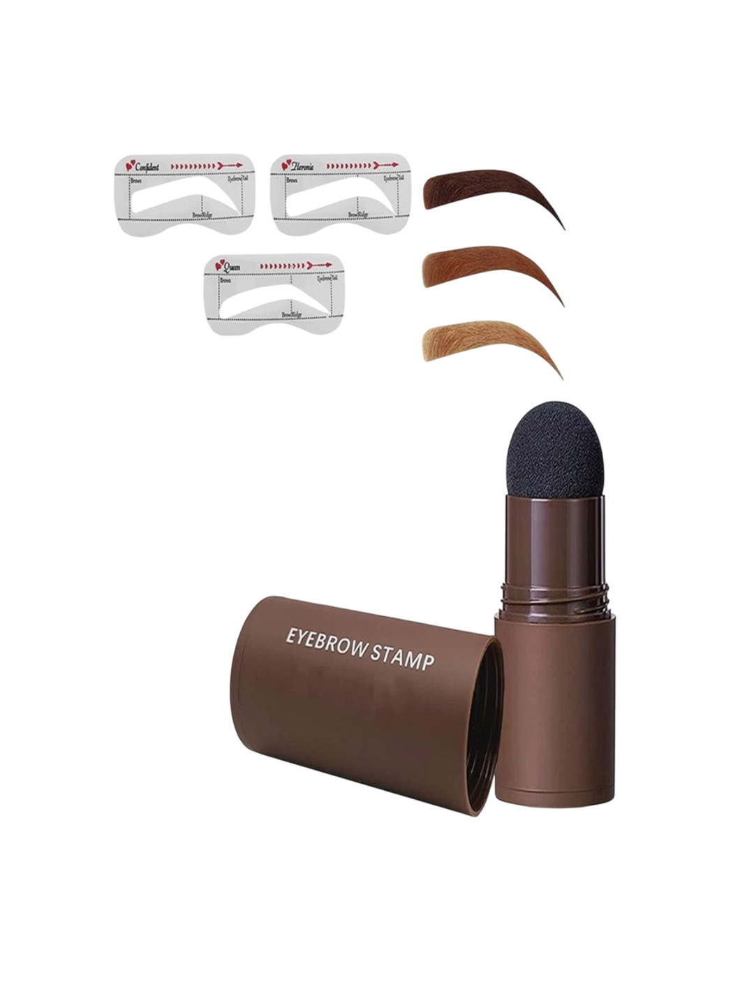 Vough Waterproof Hairline Powder Stick With Eyebrow Stamp - Black